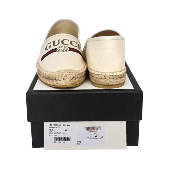 Gucci Women's Logo Print Canvas Espadrille Flats - Picture 12 of 12